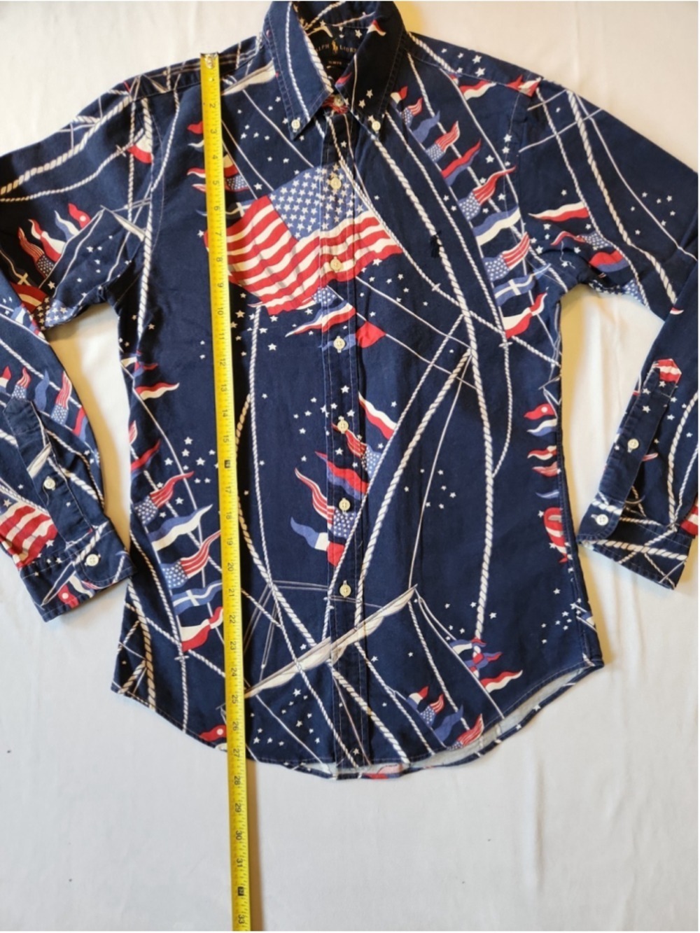 Ralph Lauren American Flag Long Sleeve Button-down Shirt ( Men Size SP Slim Fit) - Picture 4 of 8